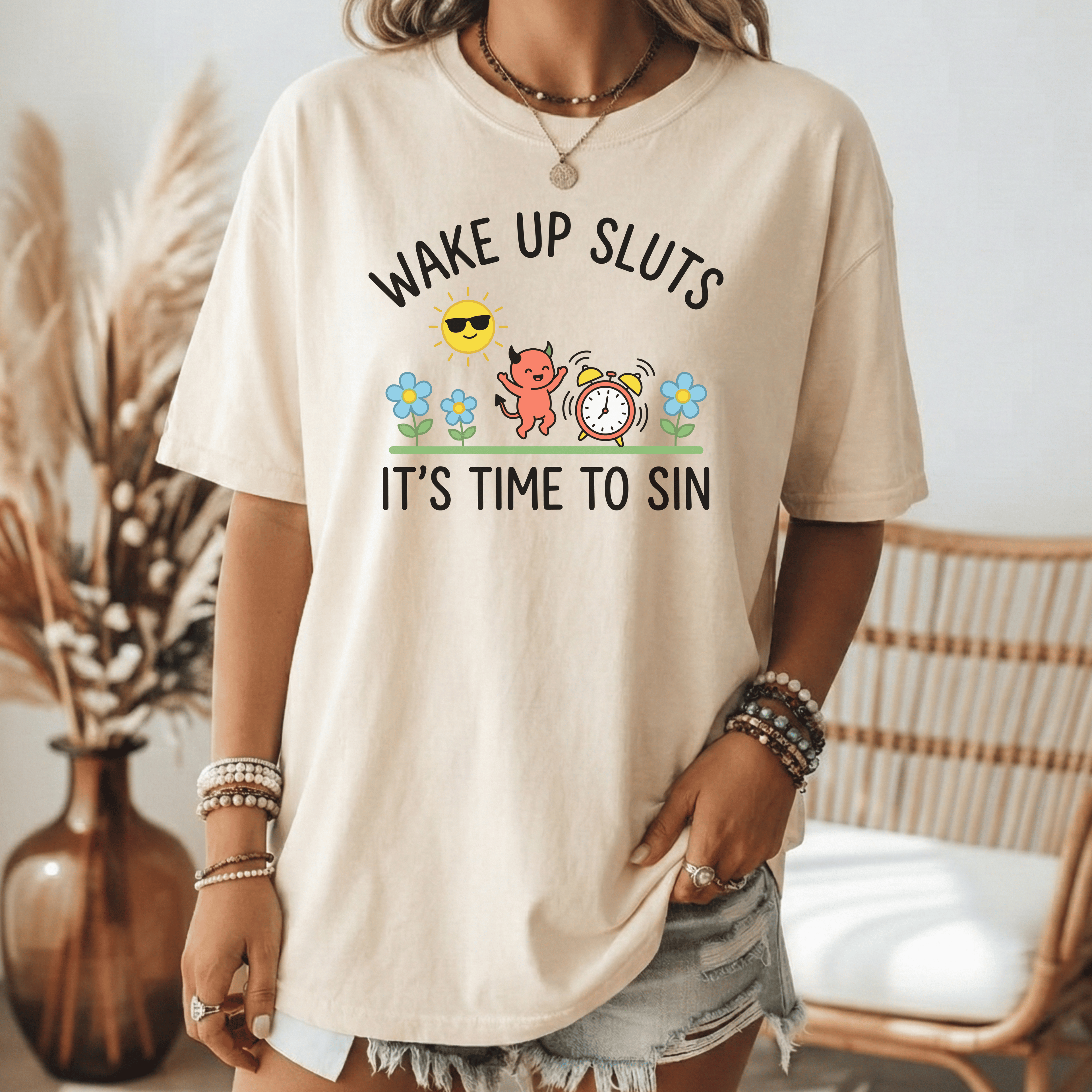 Wake Up Sluts Evil Vintage Heavyweight Graphic Tee