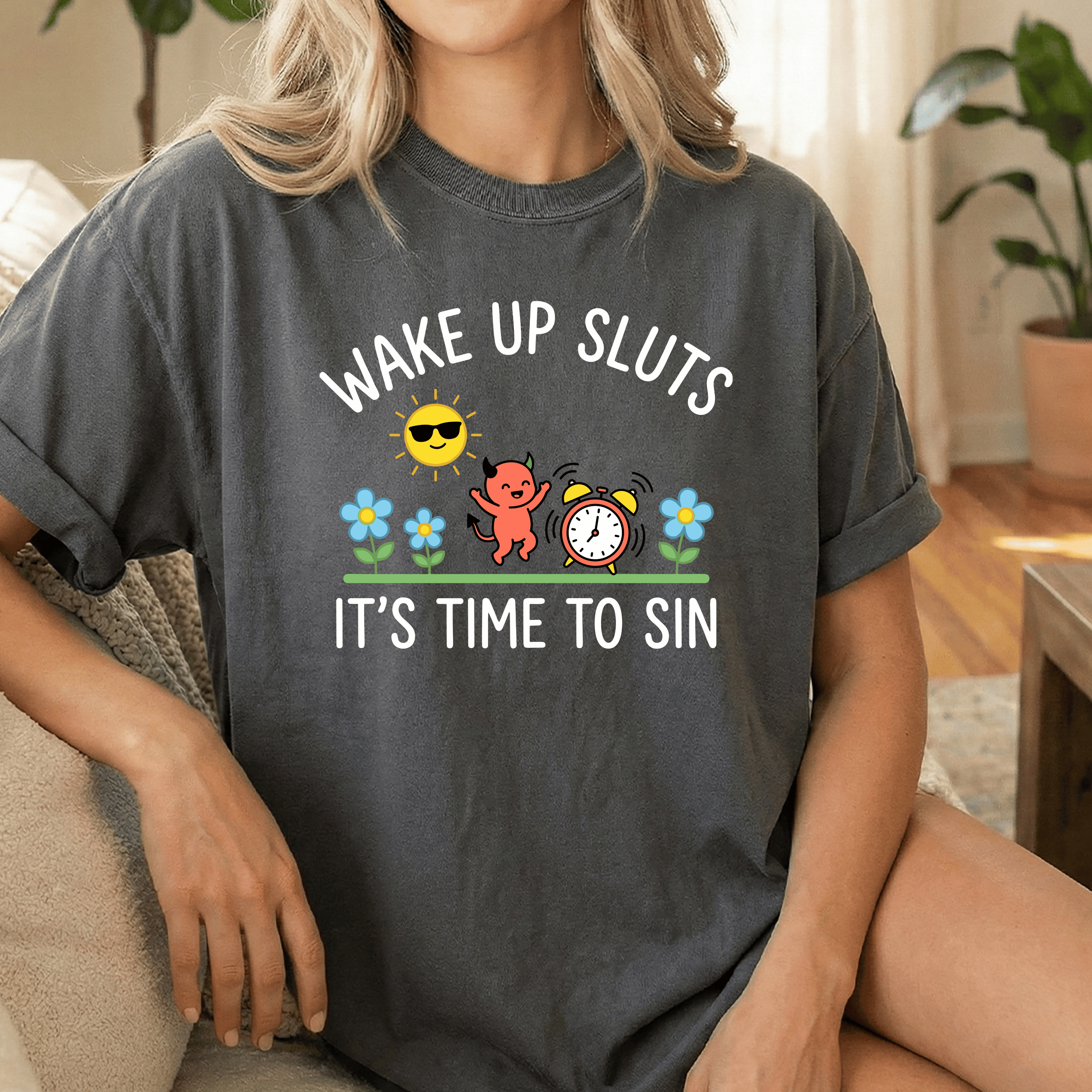 Wake Up Sluts Evil Vintage Heavyweight Graphic Tee