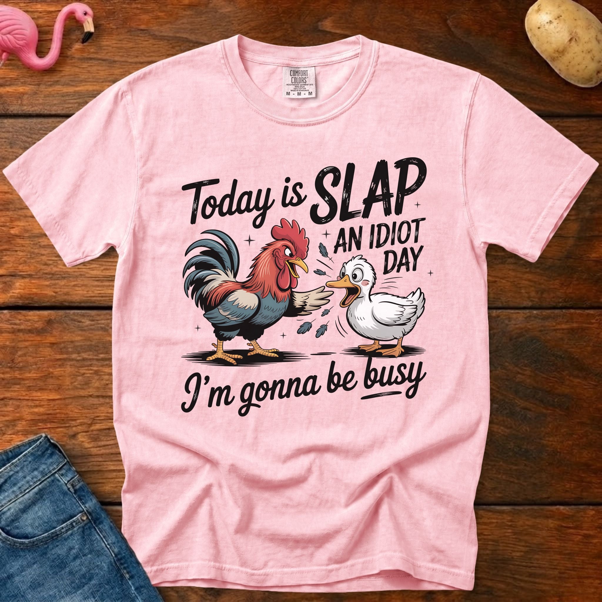 Slap Idiot Day Vintage Heavyweight Graphic Tee