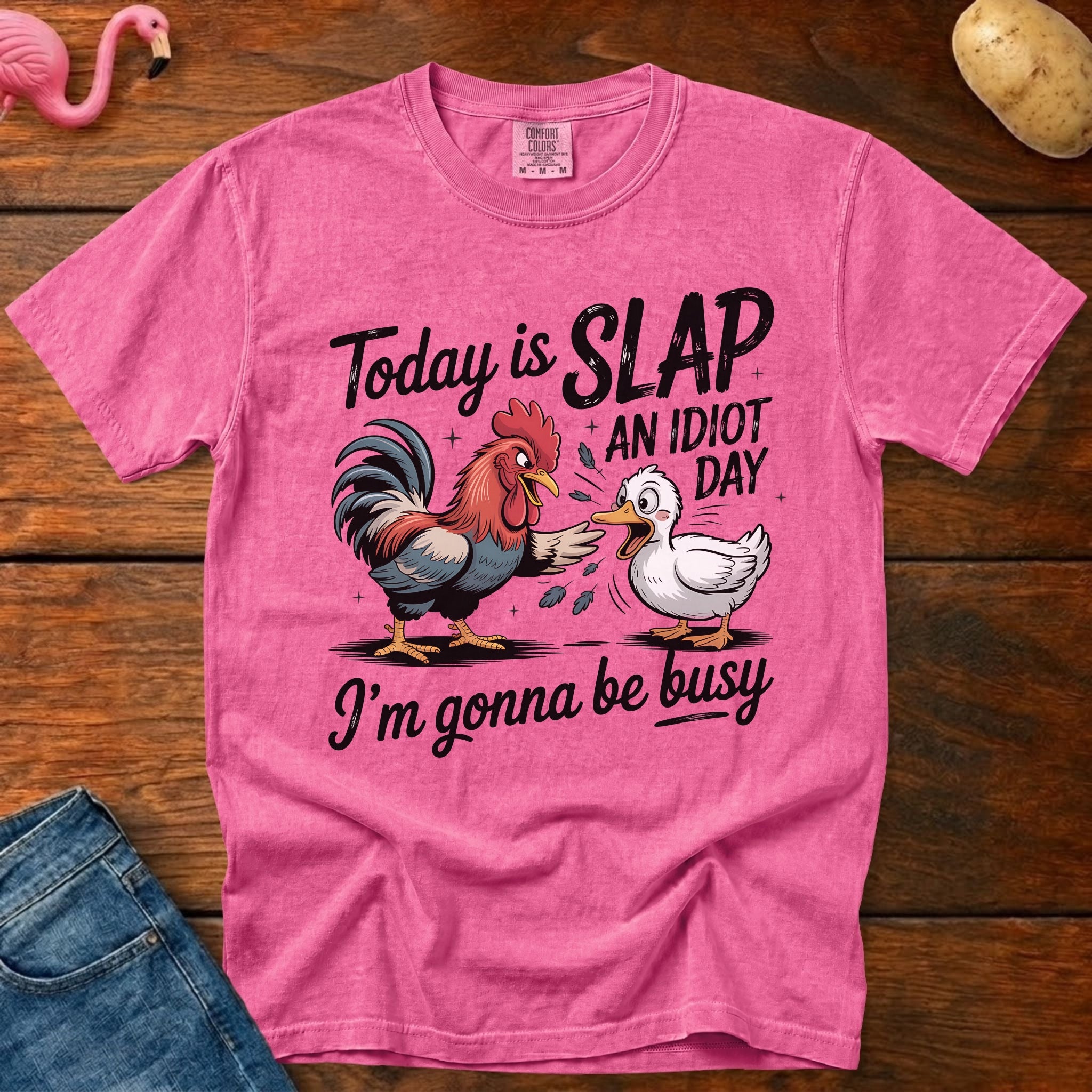 Slap Idiot Day Vintage Heavyweight Graphic Tee