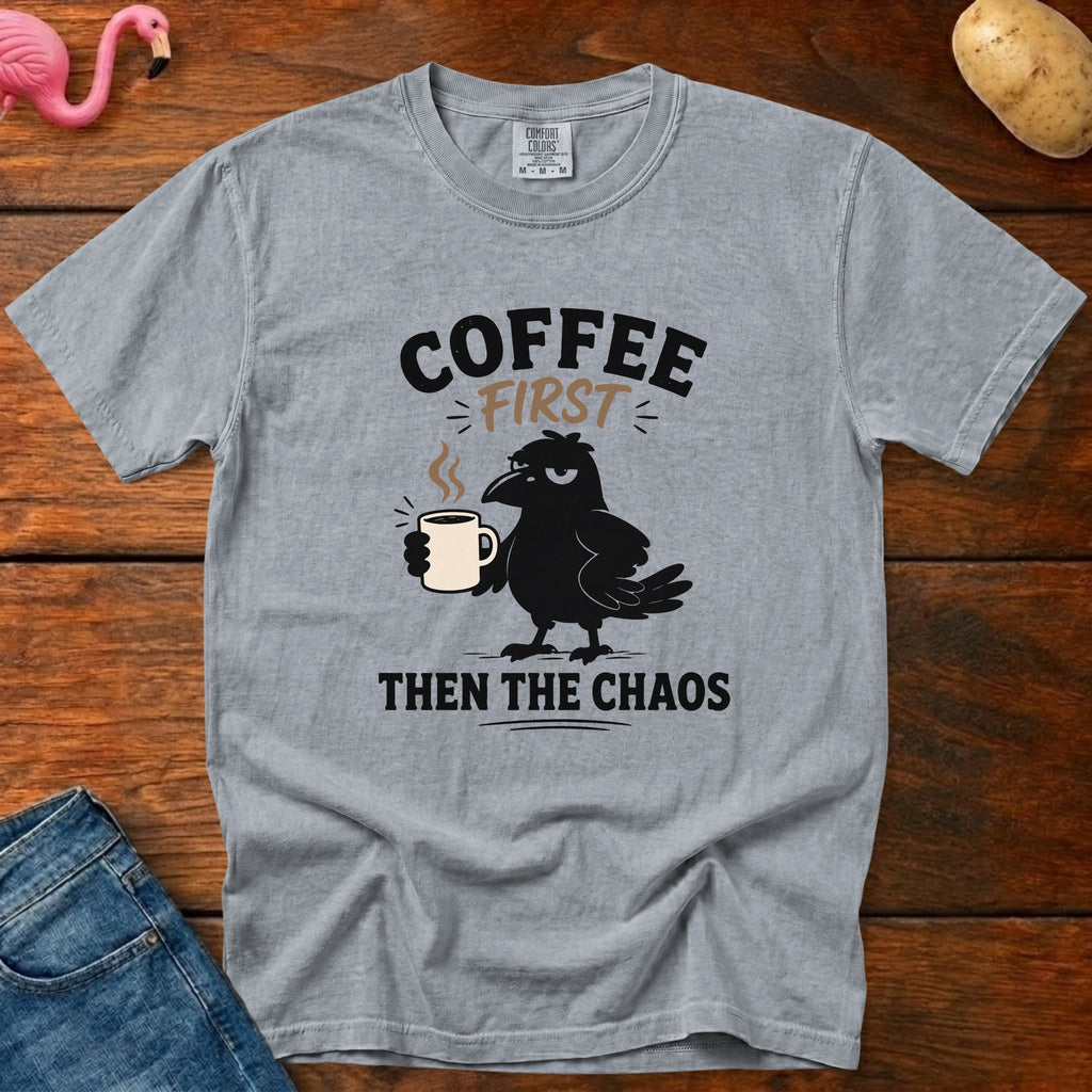 Coffee Then Chaos Vintage Heavyweight Graphic Tee
