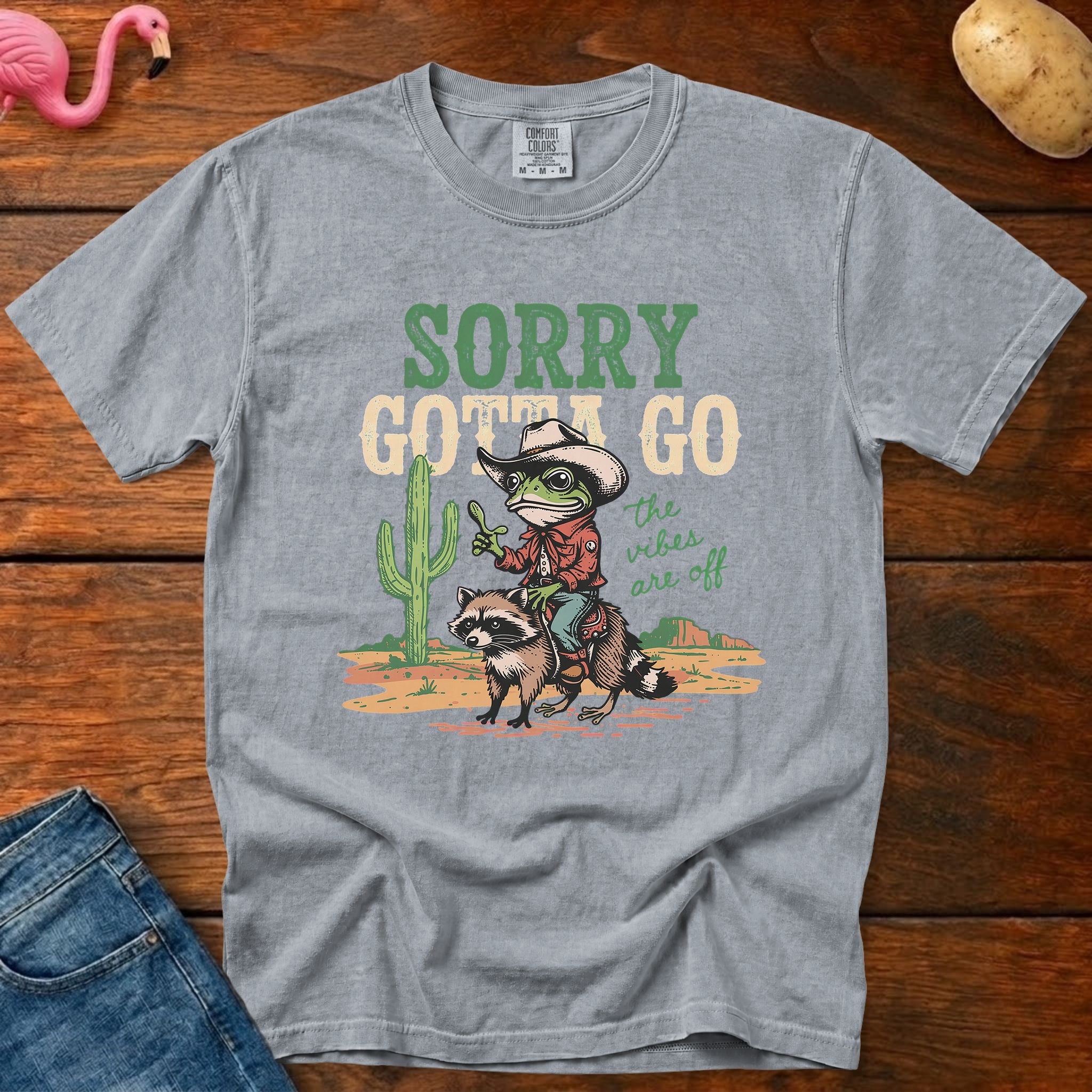 Sorry Gotta Go Vintage Heavyweight Graphic Tee