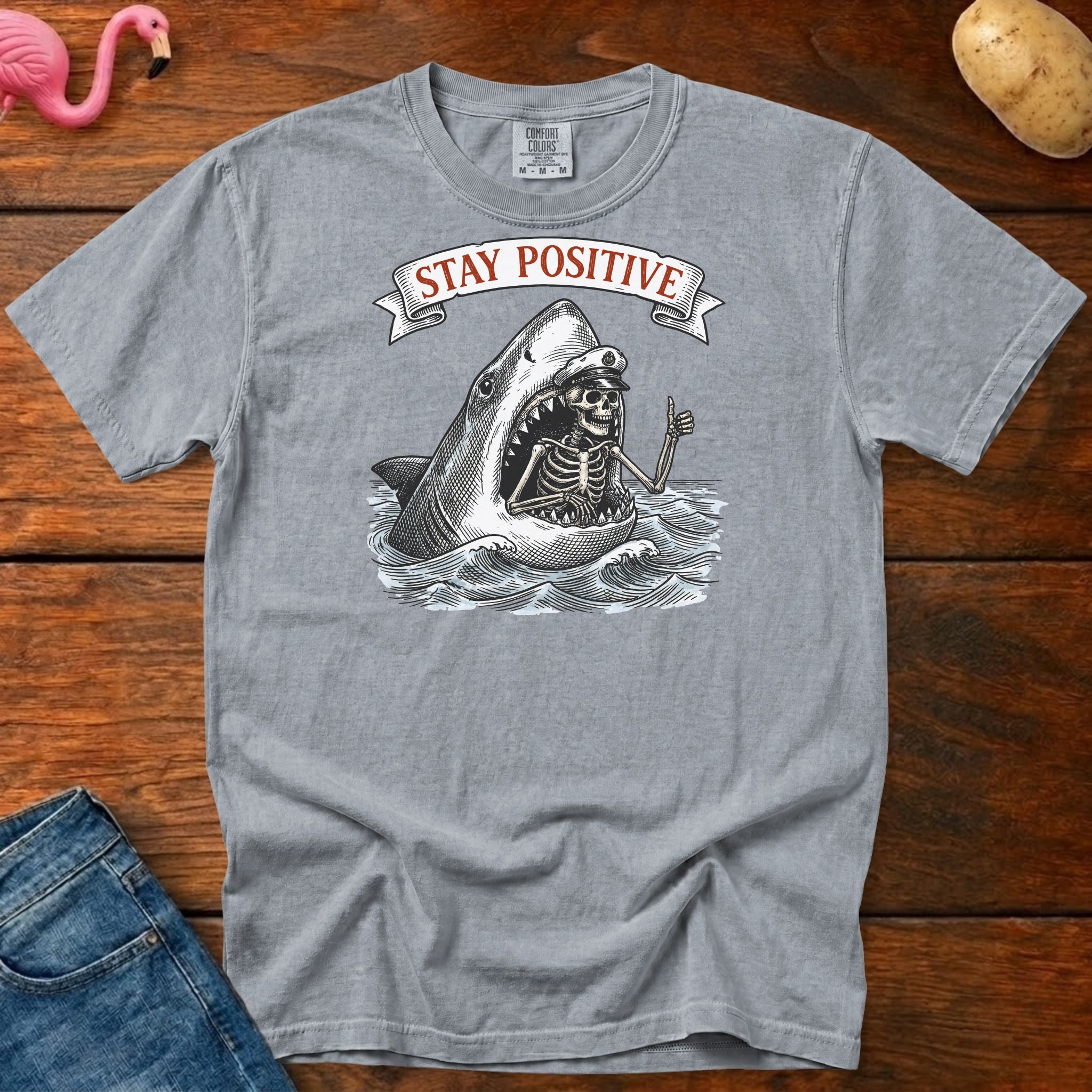 Stay Positive Vintage Heavyweight Graphic Tee