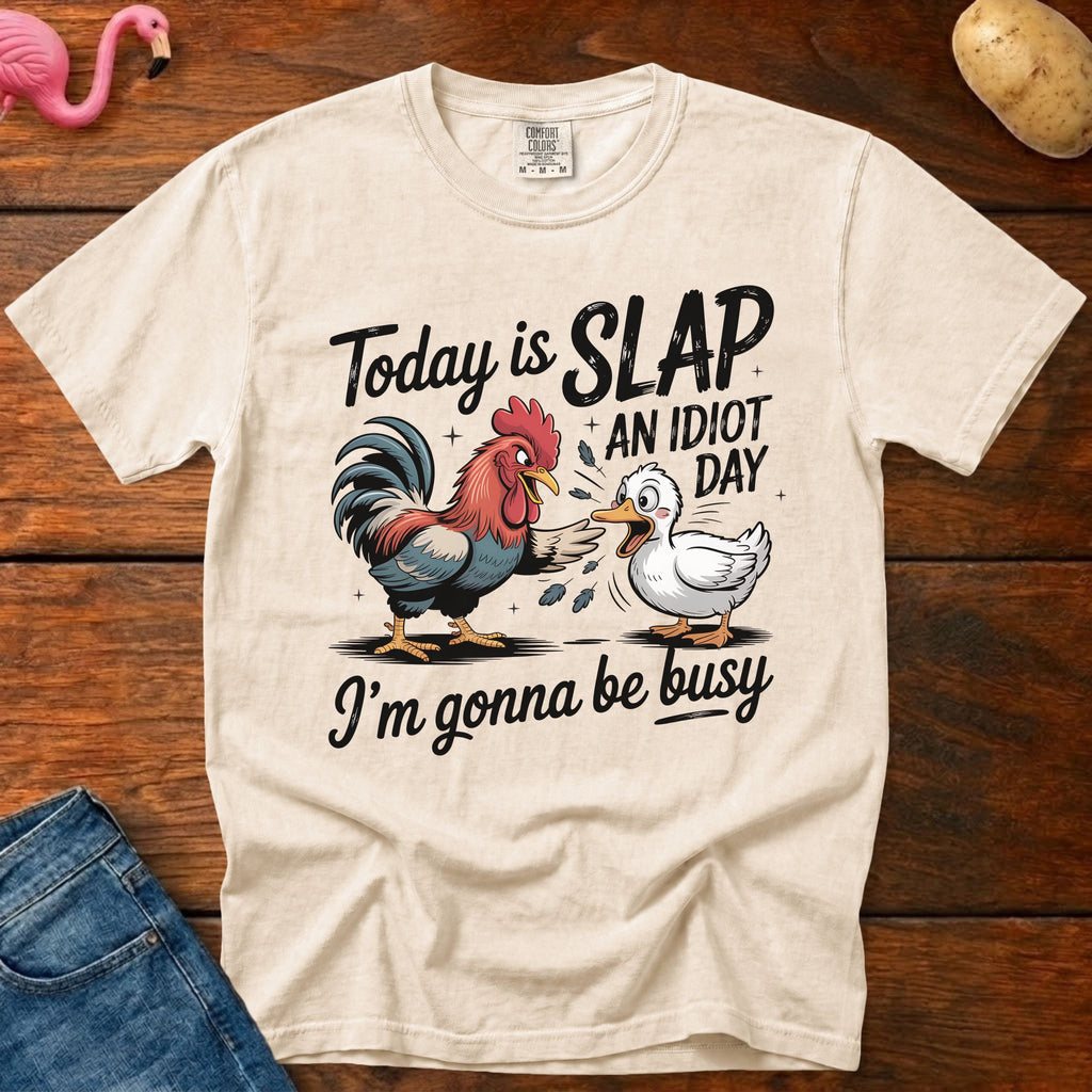Slap Idiot Day Vintage Heavyweight Graphic Tee