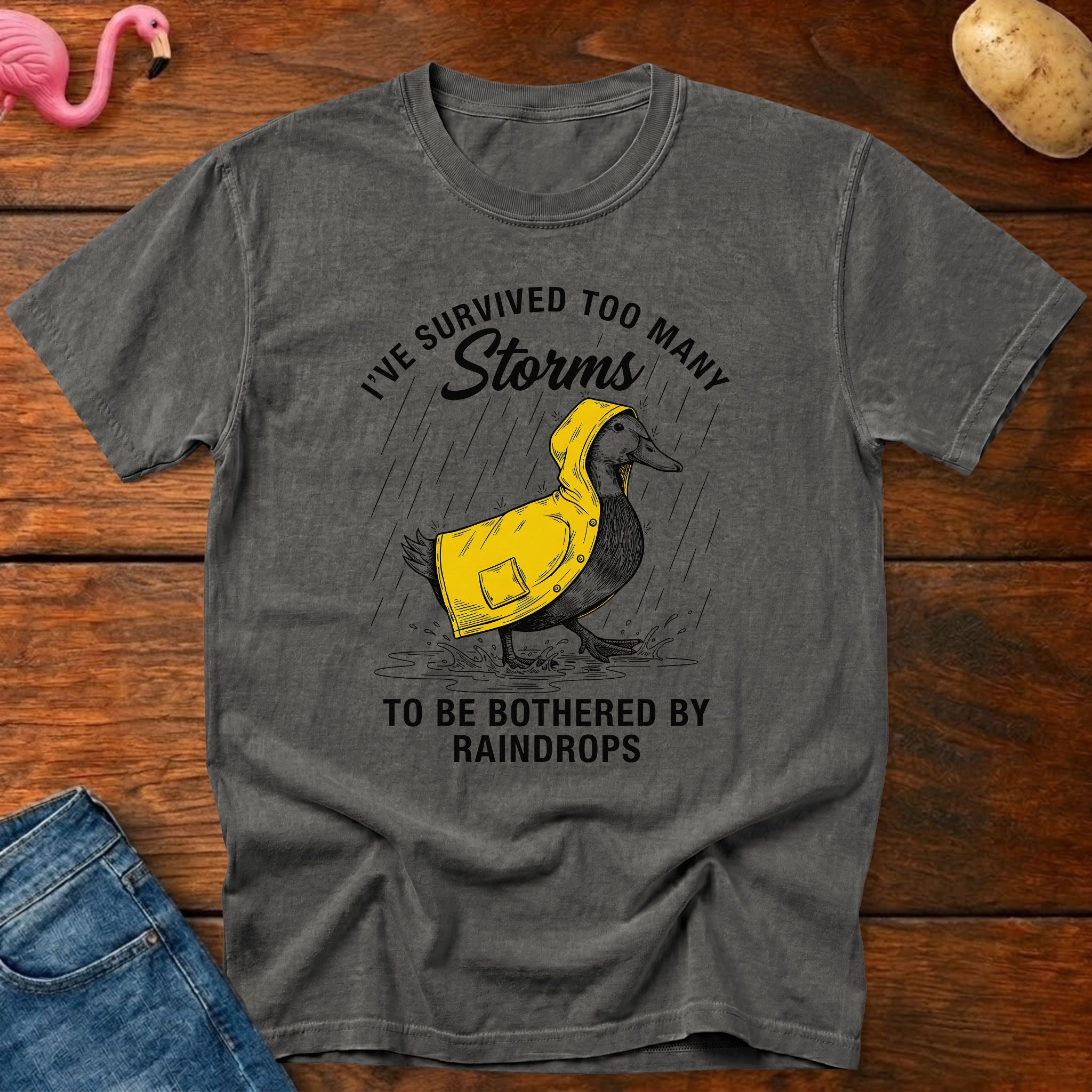 Survived Too Many Storms Vintage Heavyweight Graphic Tee