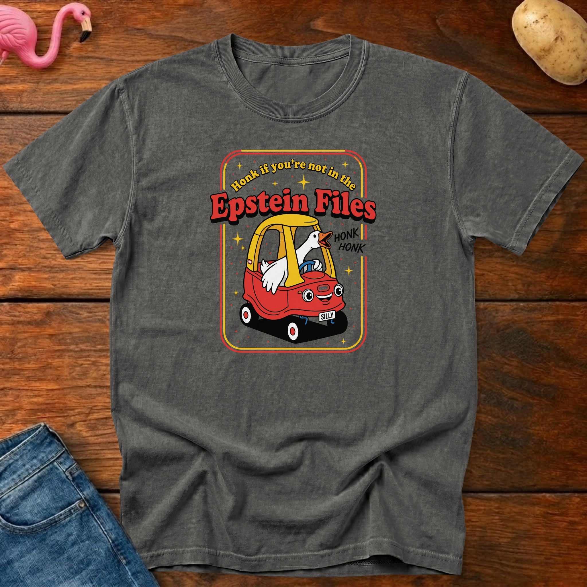 Honk If You're Not in the Epstein Files Vintage Heavyweight Graphic Tee