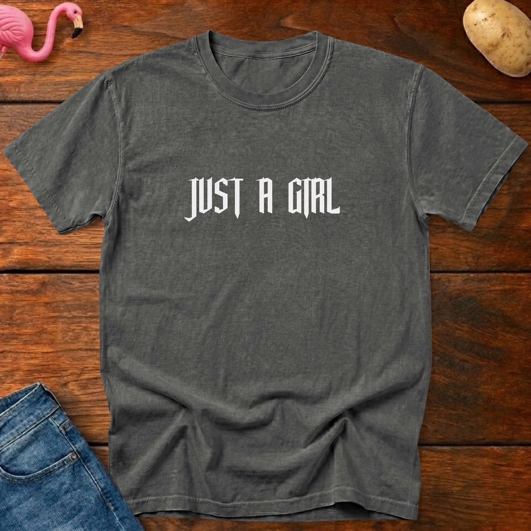Just A Girl Vintage Heavyweight Graphic Tee