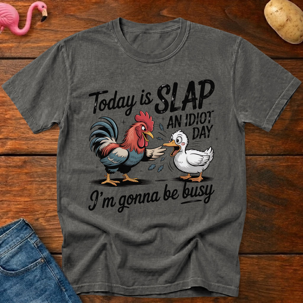 Slap Idiot Day Vintage Heavyweight Graphic Tee