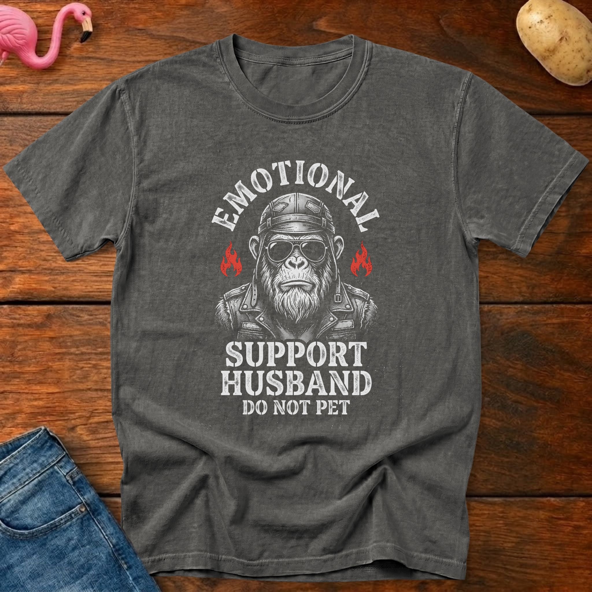 Emotional Support Husband Vintage Heavyweight Graphic Tee