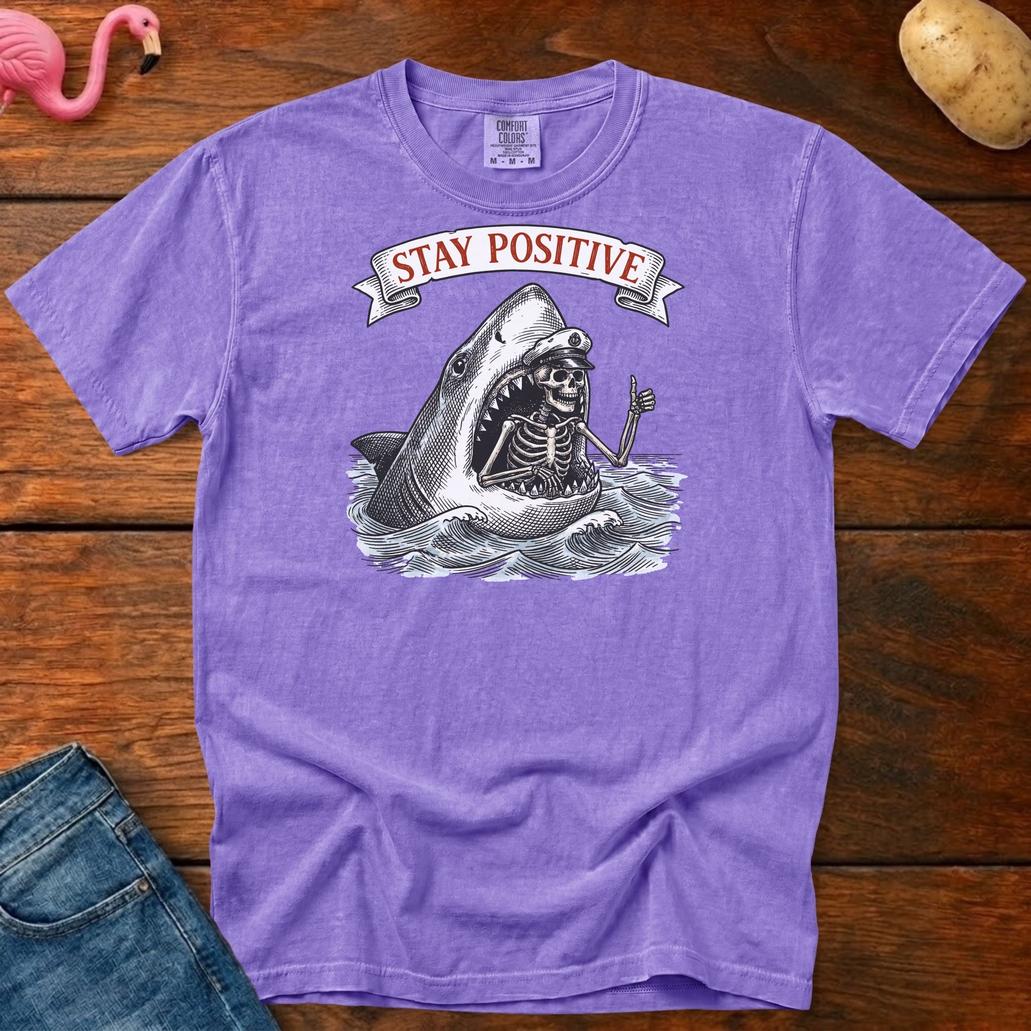 Stay Positive Vintage Heavyweight Graphic Tee