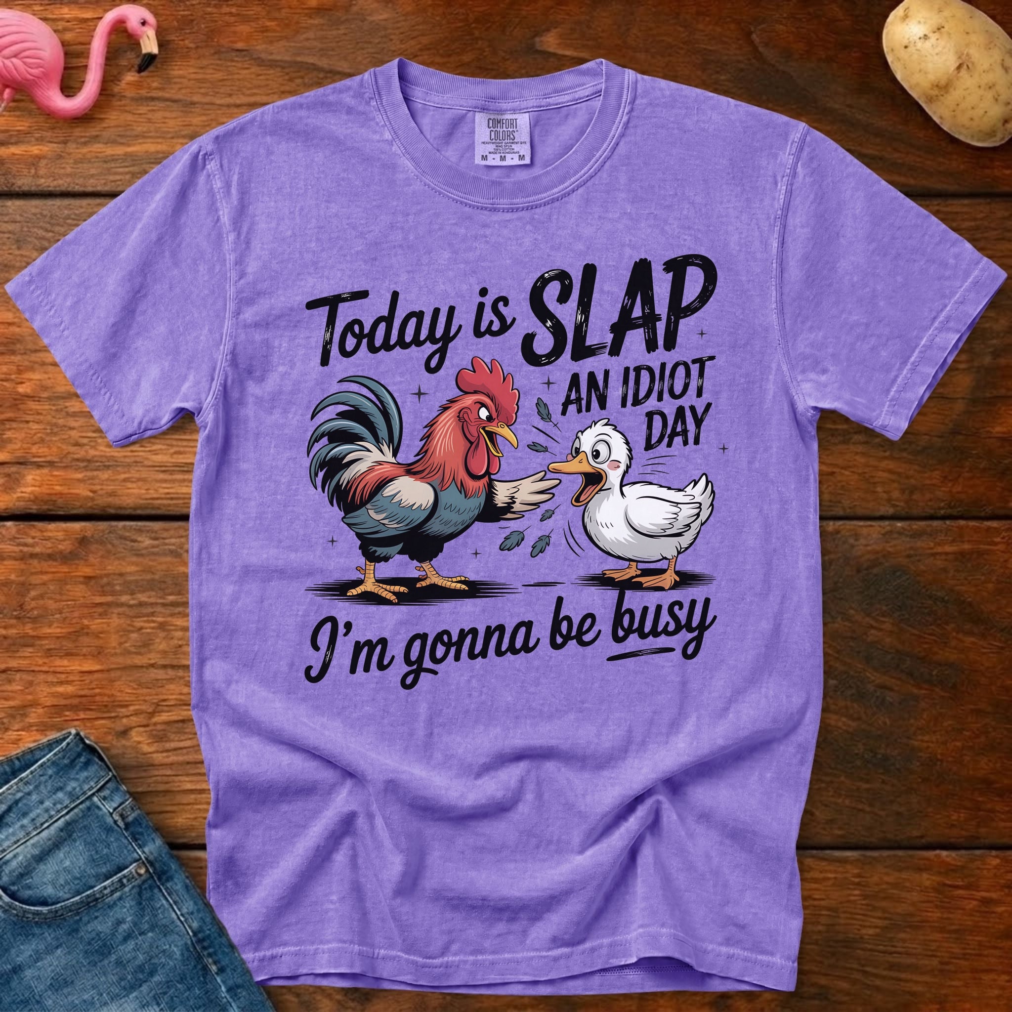 Slap Idiot Day Vintage Heavyweight Graphic Tee
