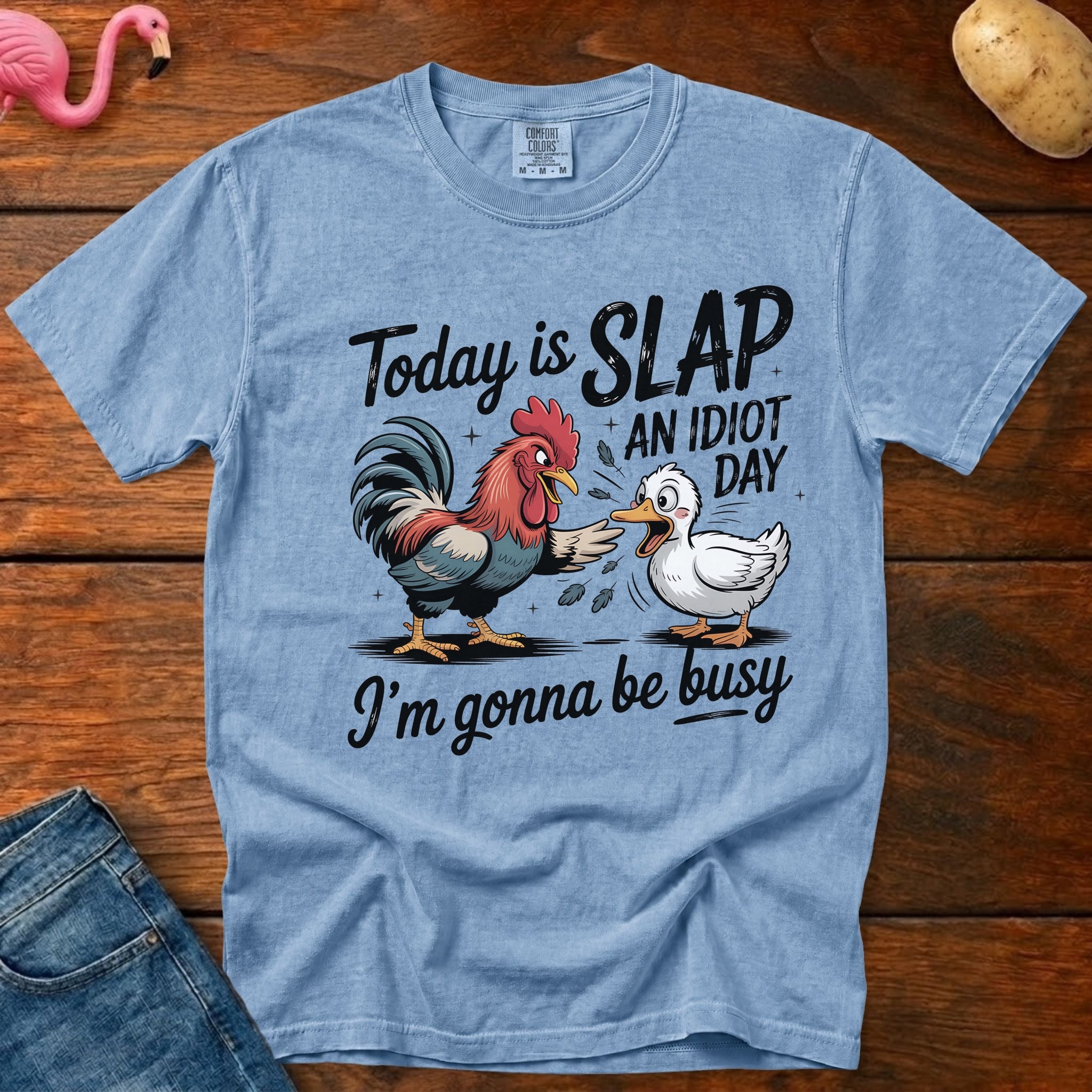 Slap Idiot Day Vintage Heavyweight Graphic Tee