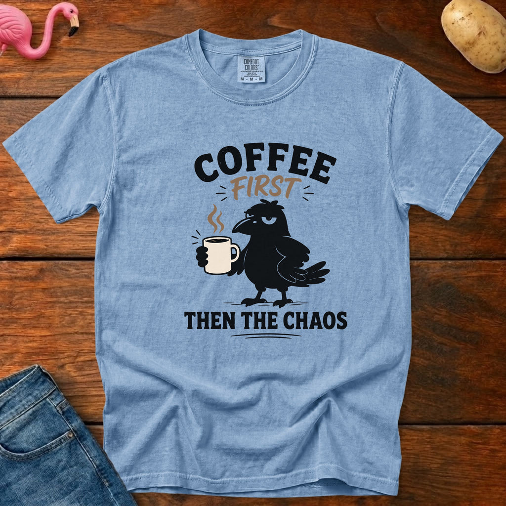 Coffee Then Chaos Vintage Heavyweight Graphic Tee