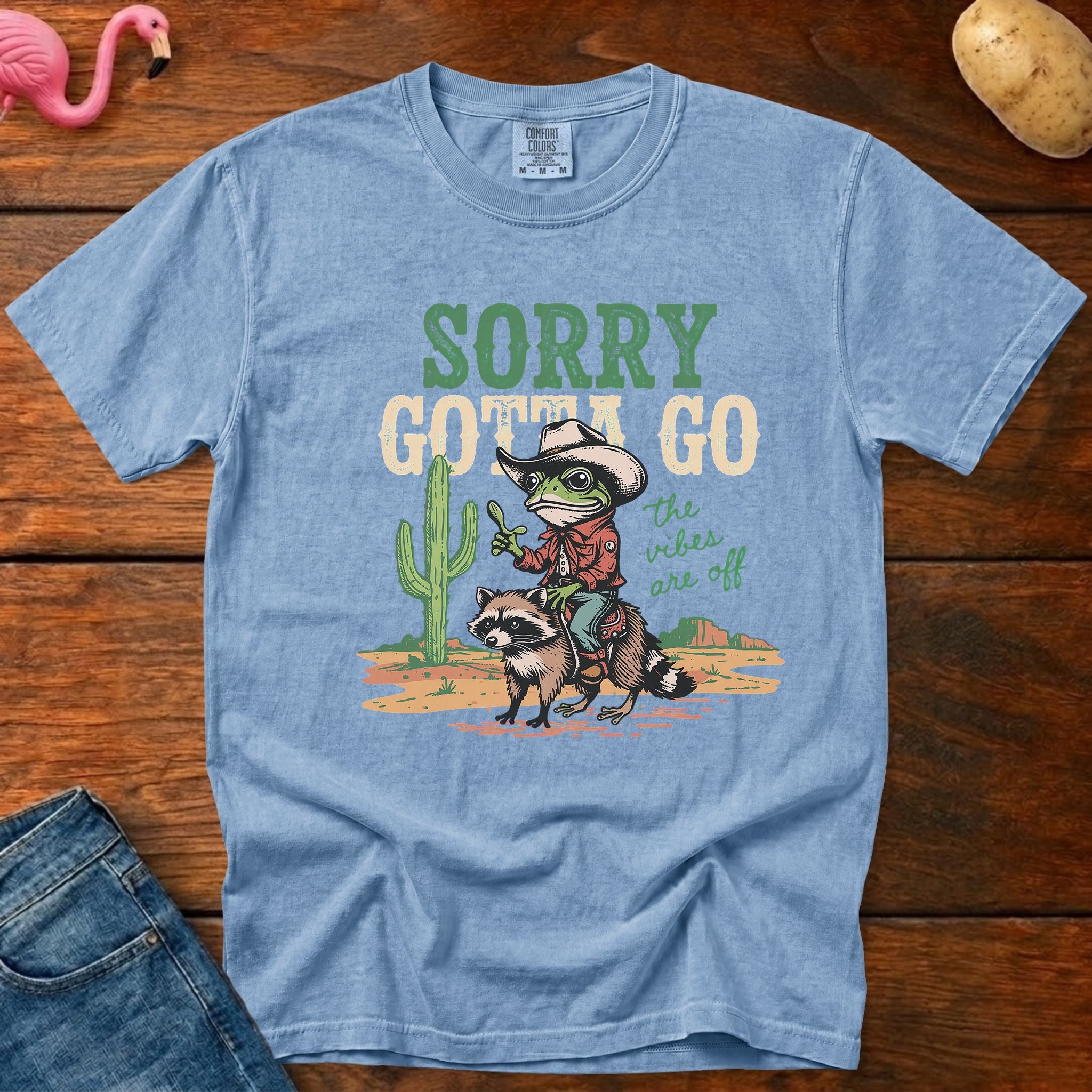 Sorry Gotta Go Vintage Heavyweight Graphic Tee
