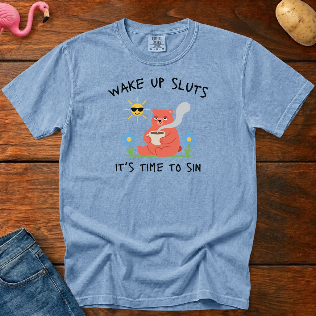 Wake Up Sluts Bear Vintage Heavyweight Graphic Tee