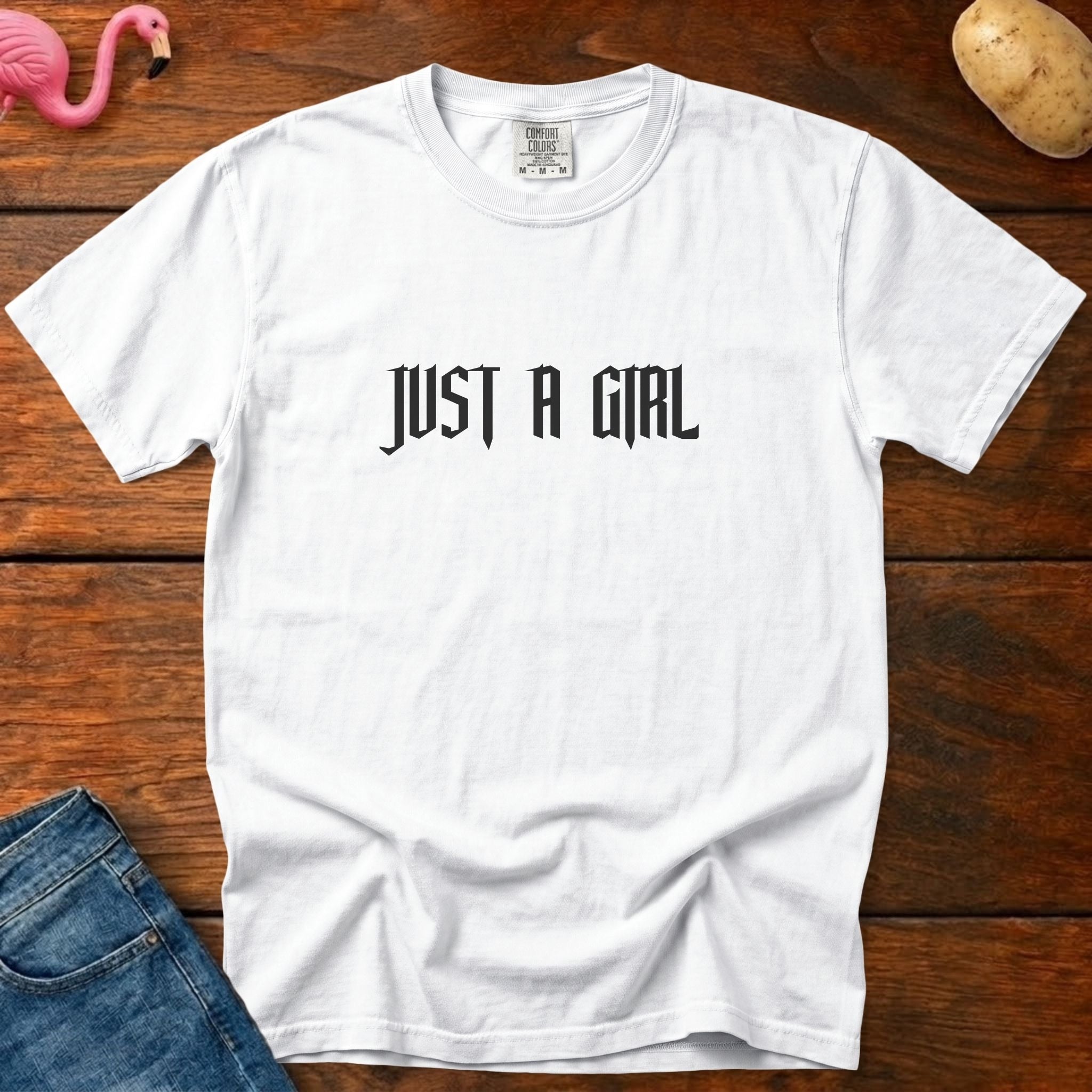 Just A Girl Vintage Heavyweight Graphic Tee