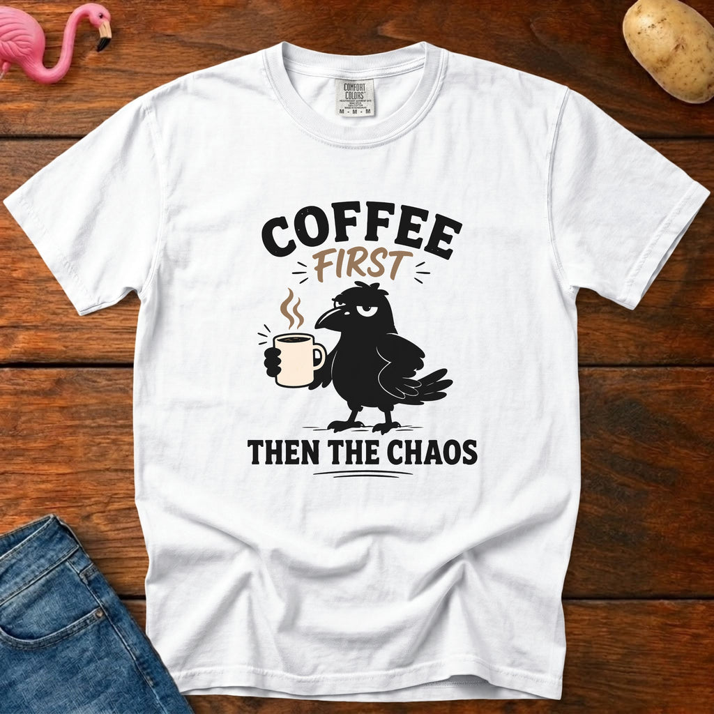 Coffee Then Chaos Vintage Heavyweight Graphic Tee
