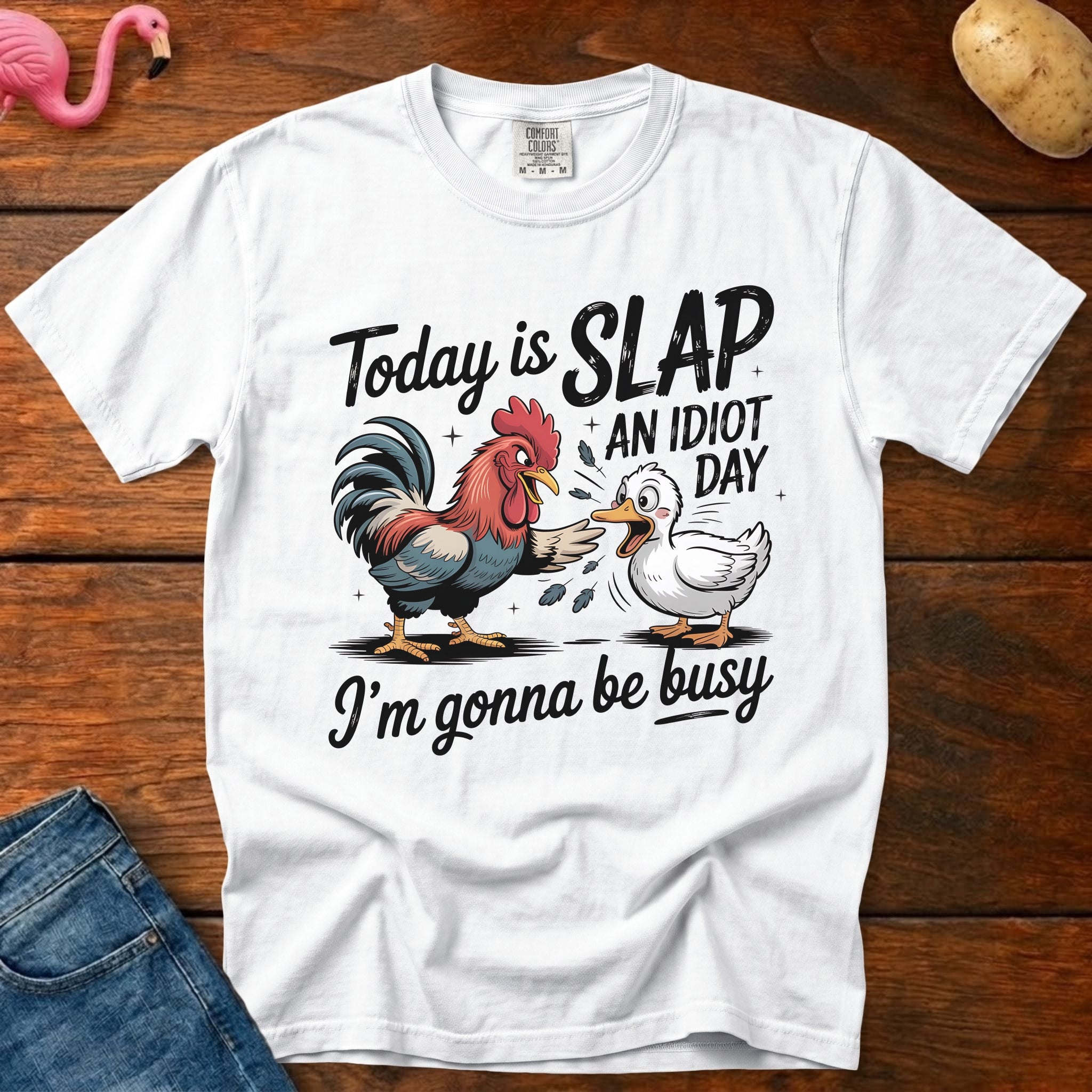 Slap Idiot Day Vintage Heavyweight Graphic Tee