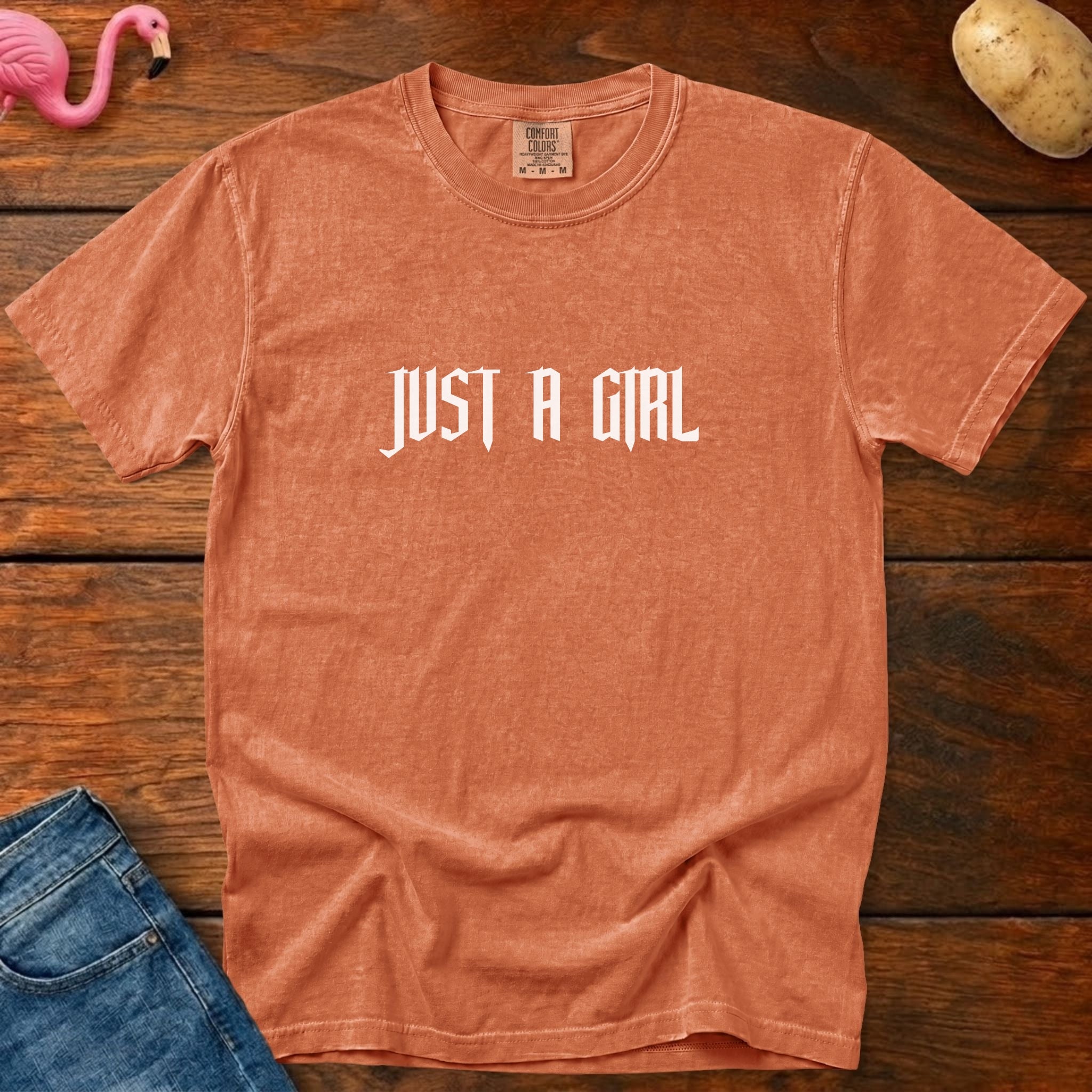 Just A Girl Vintage Heavyweight Graphic Tee