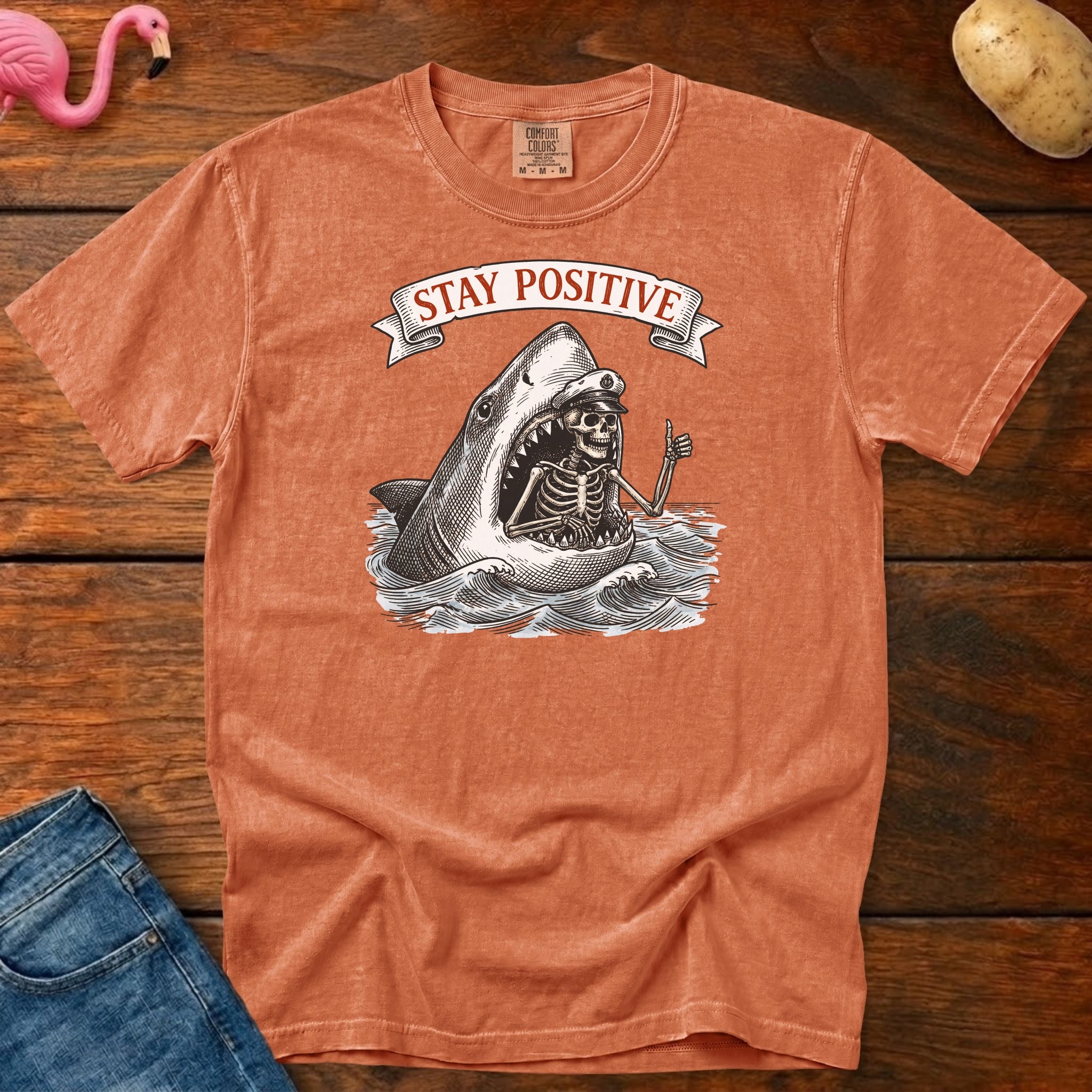 Stay Positive Vintage Heavyweight Graphic Tee