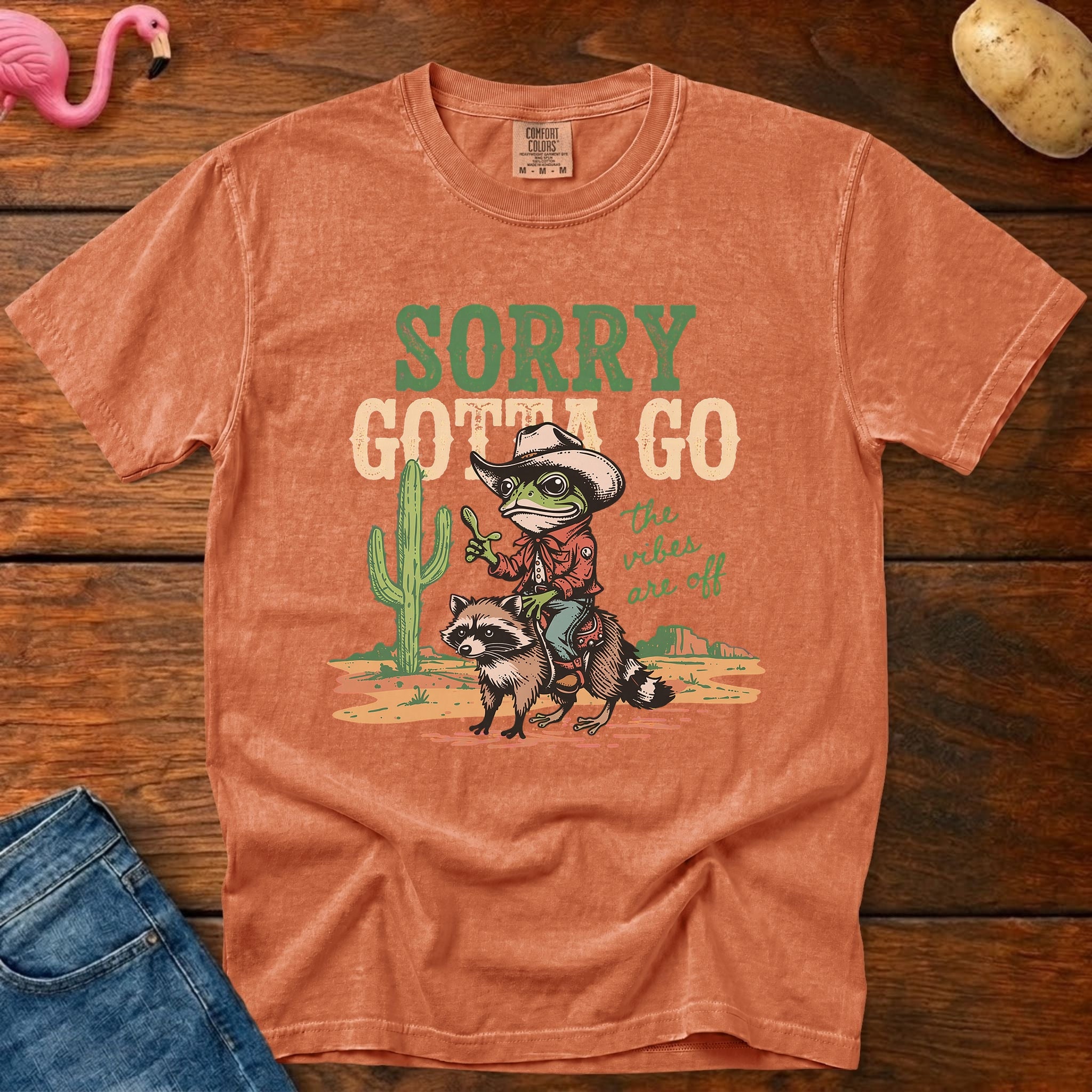 Sorry Gotta Go Vintage Heavyweight Graphic Tee